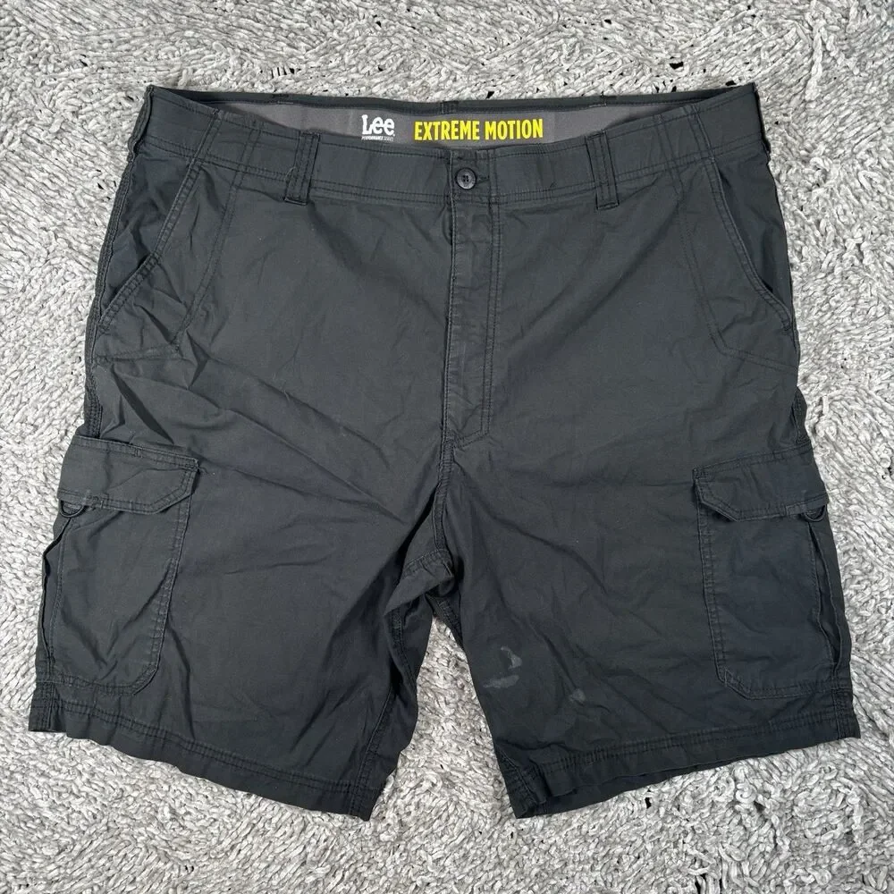 Lee Extreme Motion Cargo Shorts Lot of Two Mens 42x10 Inch Camo Utility Stretch